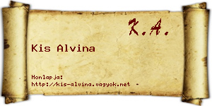 Kis Alvina névjegykártya